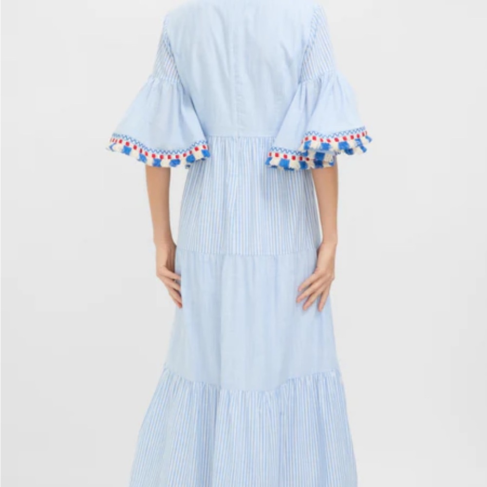 Tuckernuck Light Blue Maxi Dress with Colorful Tassels - Picture 4 of 13